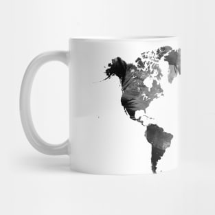 Black watercolor world map Mug